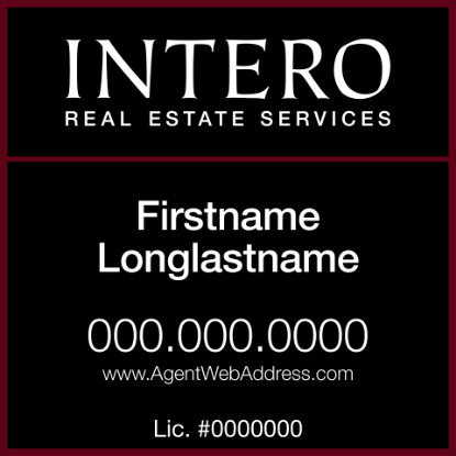 Picture of INTERO 18"x18" RES Condo Sign - Two Line