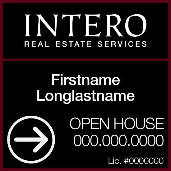 Picture of [REPLACEMENT PANELS] INTERO 20"x20" O.H. Super Frame - Two Line Bold 
